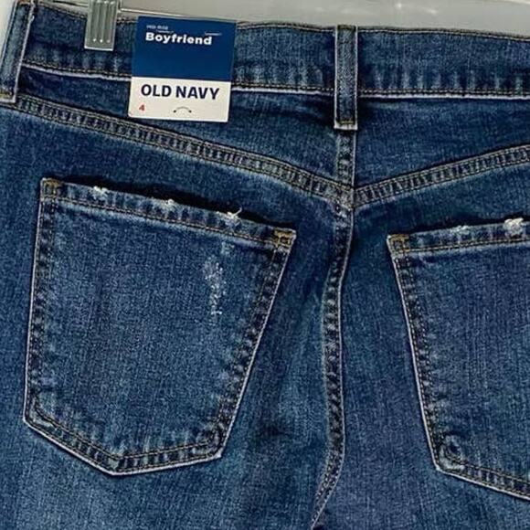 Old Navy Womens Mid Rise Boyfriend Cutoff Jeans Straight Leg SZ 4 Distressed NWT - Picture 7 of 10